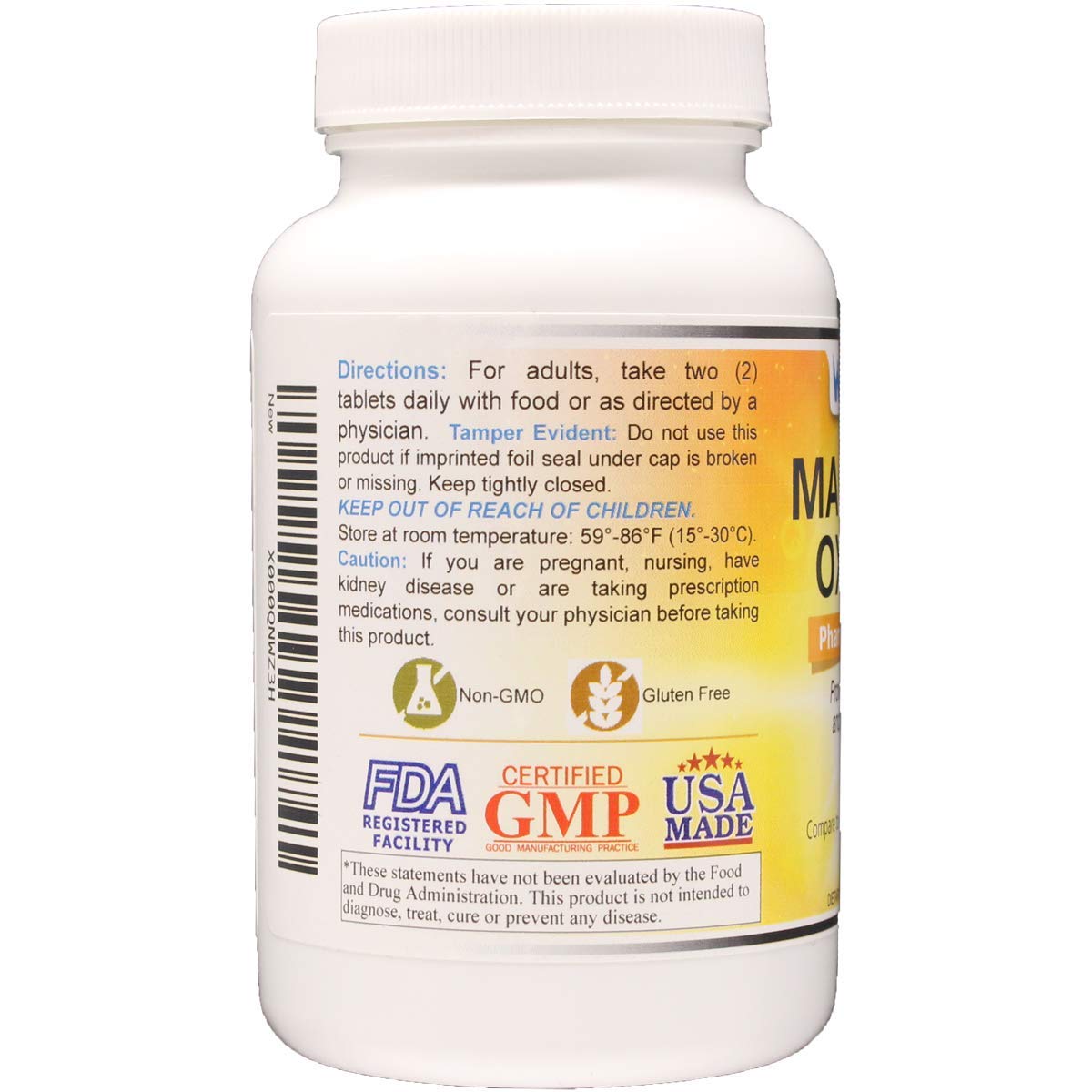 Wonder Labs Magnesium Oxide 400 – 483 mg, Pharmaceutical Grade | 250 Tablets