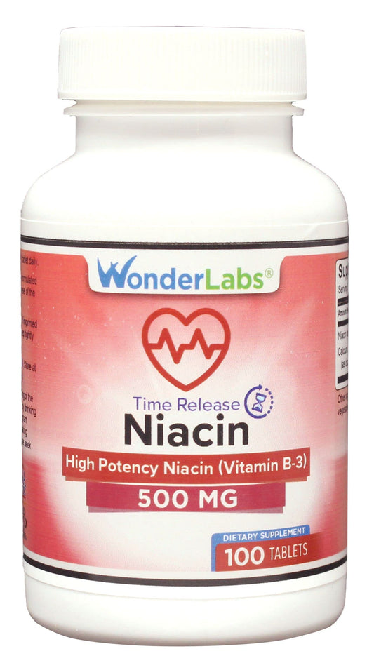 Wonder Laboratories Niacin Time Release 500 mg – 100 Tablets, Non-GMO & Gluten Free BritishVita | Premium UK Vitamins & Wellness Supplements