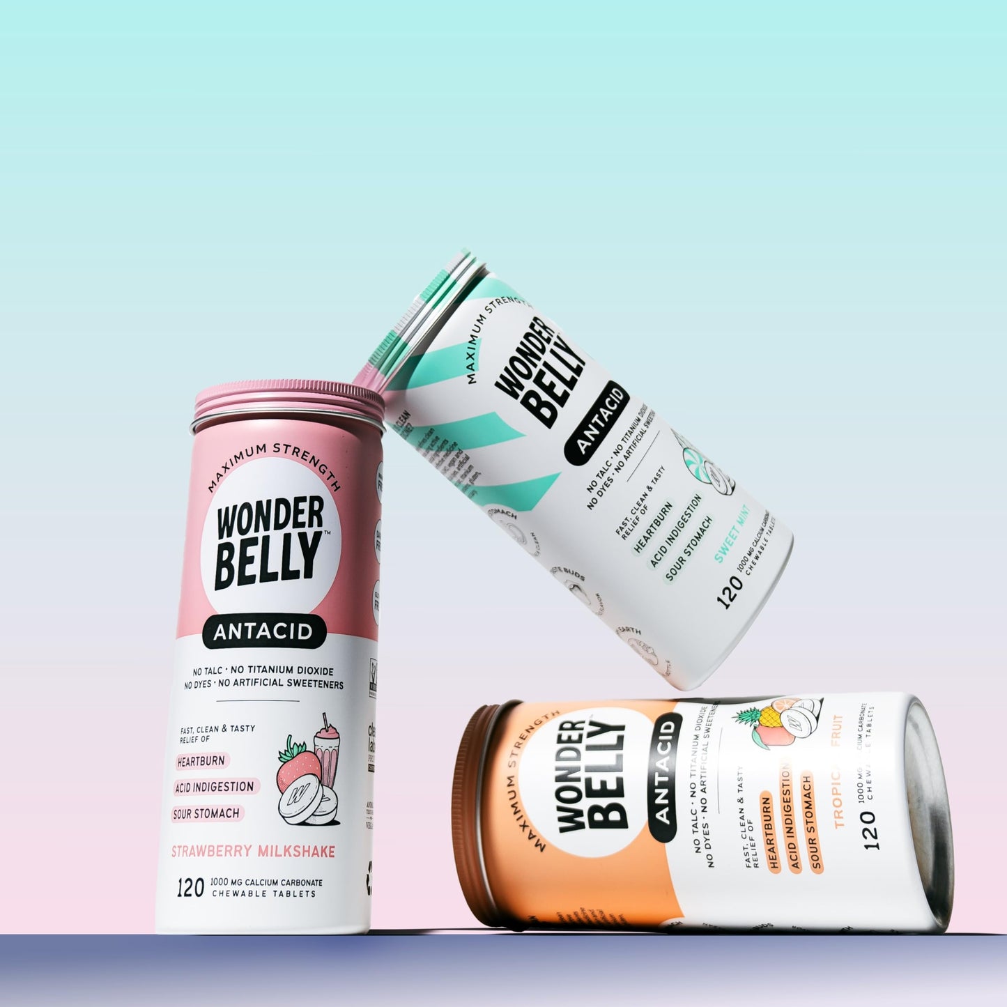 Wonderbelly Antacid – Extra Strength 1000 mg Calcium Carbonate Chewables | Strawberry Milkshake