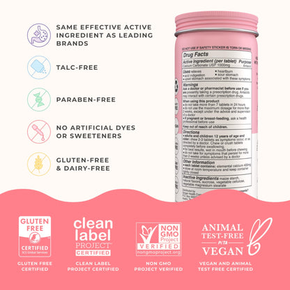 Wonderbelly Antacid - Extra Strength 1000 mg Calcium Carbonate Chewables (Strawberry Milkshake)