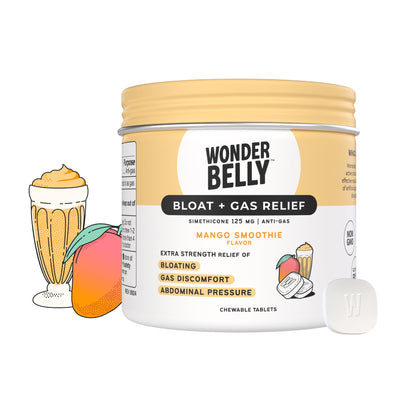Wonderbelly Bloat & Gas Relief Extra Strength Chewables – Mango Smoothie, 125 mg Simethicone (35 ct)