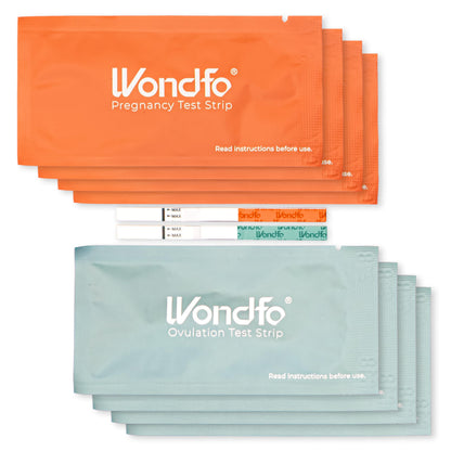 Wondfo 100 LH Ovulation Test Strips + 20 HCG Pregnancy Test Strips Kit - Rapid Home Urine Test