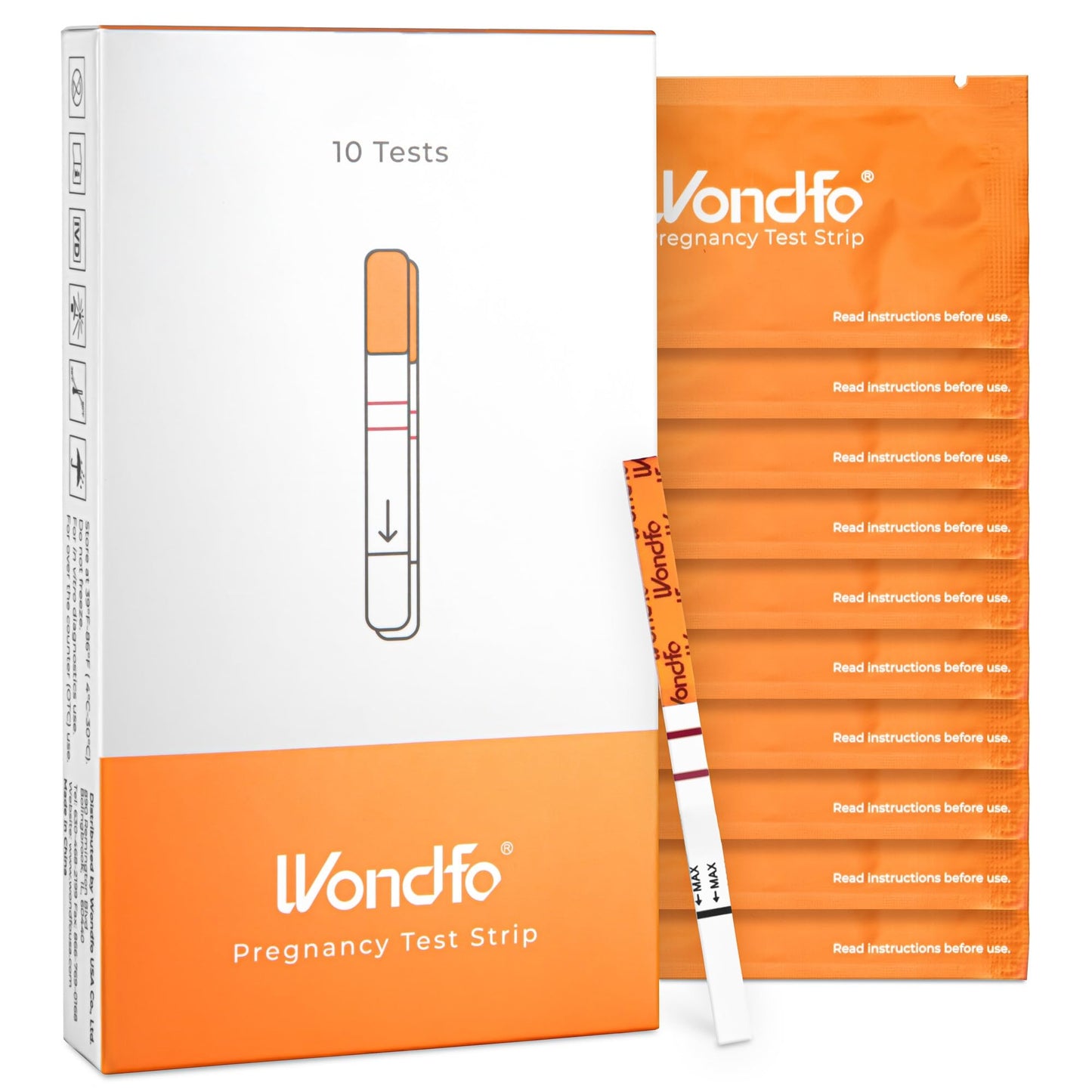 Wondfo 5mm Pregnancy Test Strips – HCG Detection 25 mIU/ml | Home Test (10 Count)