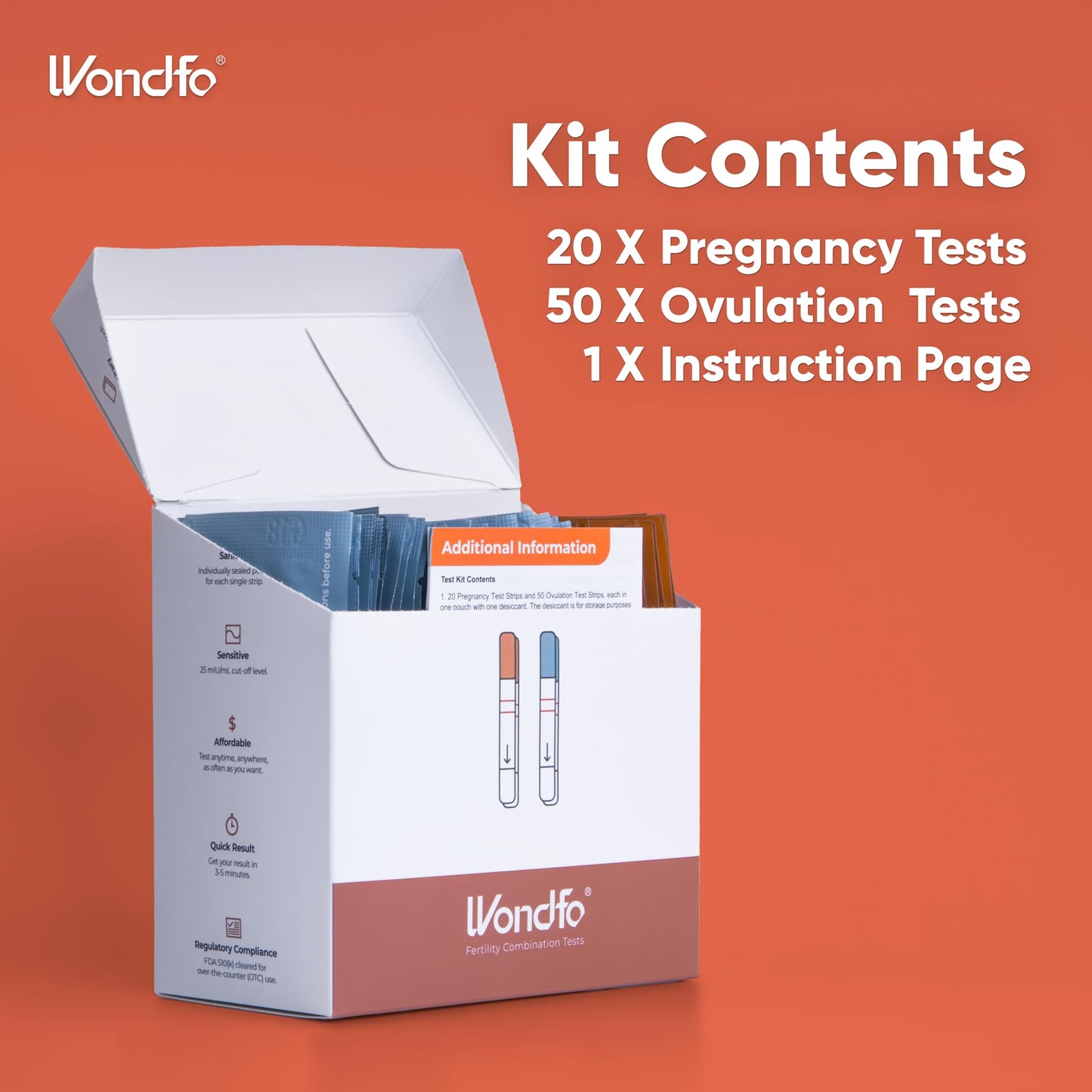 Wondfo 50 LH + 20 HCG Ovulation & Pregnancy Test Kit | Rapid Home Detection