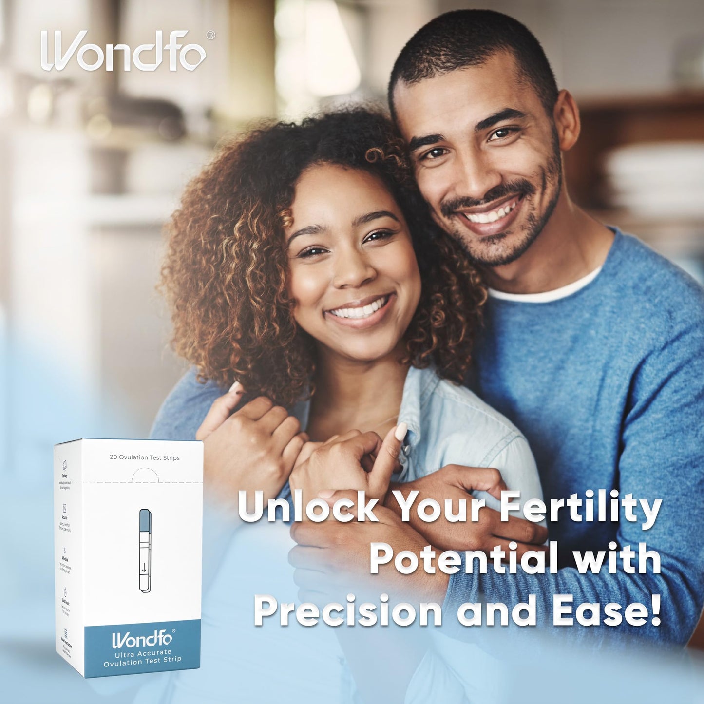 Wondfo Ultra Accurate Ovulation Test Strips – Numerical LH Results, Fertility Cycle Monitoring (20 Tests)