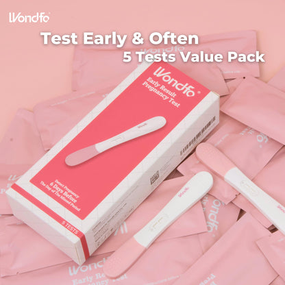 Wondfo Pregnancy Test Early Result 5 Pack - Ultra Sensitive 10 mIU/mL (6 Days Sooner)