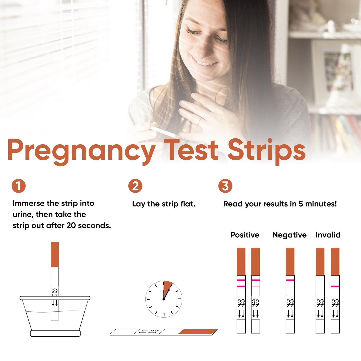 Wondfo Pregnancy Test Strips - 20 Count | Highly Sensitive HCG Home Test Kit