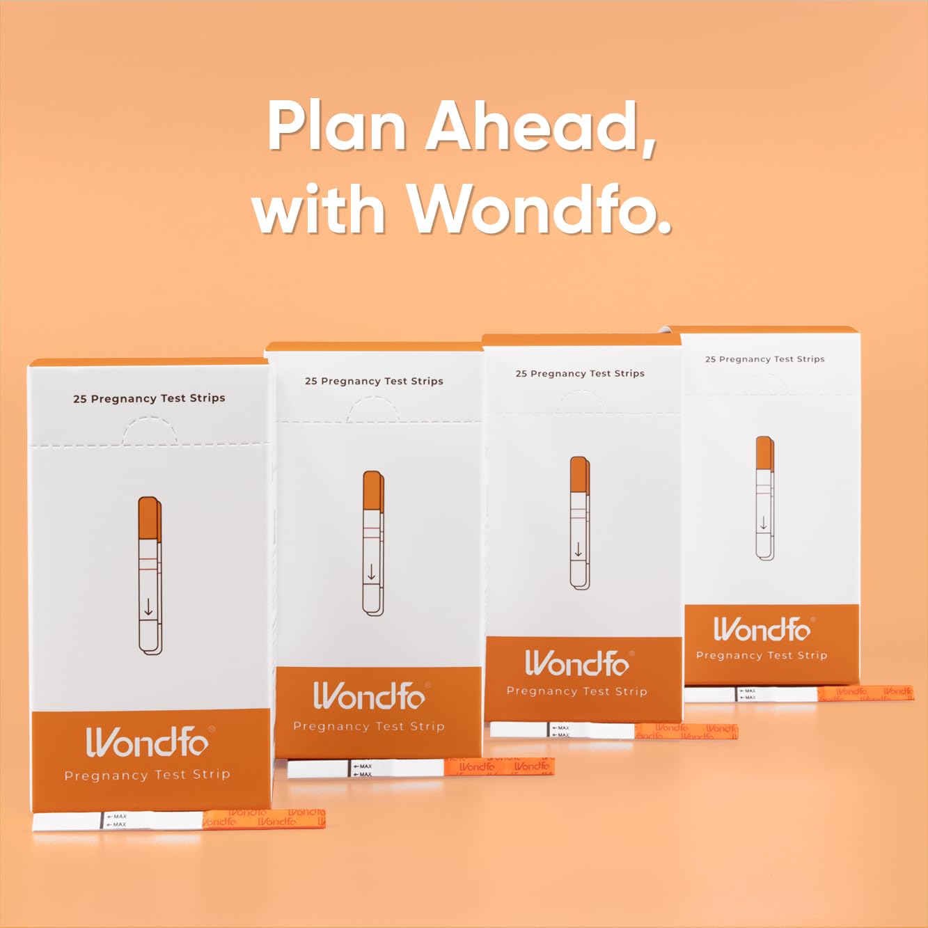 Wondfo Pregnancy Test Strips - HCG Detection 25 MIU/ml, Home Test of Reliable Result - 25 Count