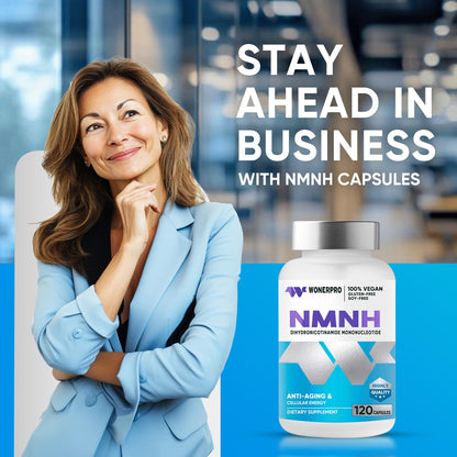 WONERPRO NMNH - 1000mg NMNH NAD+ Booster Supplement | 120 Capsules for Anti-Aging, Energy & Focus