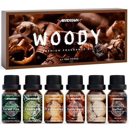 Woody Essential Oils Set | ARVIDSSON Woodsy Fragrance Oils for Candle Making