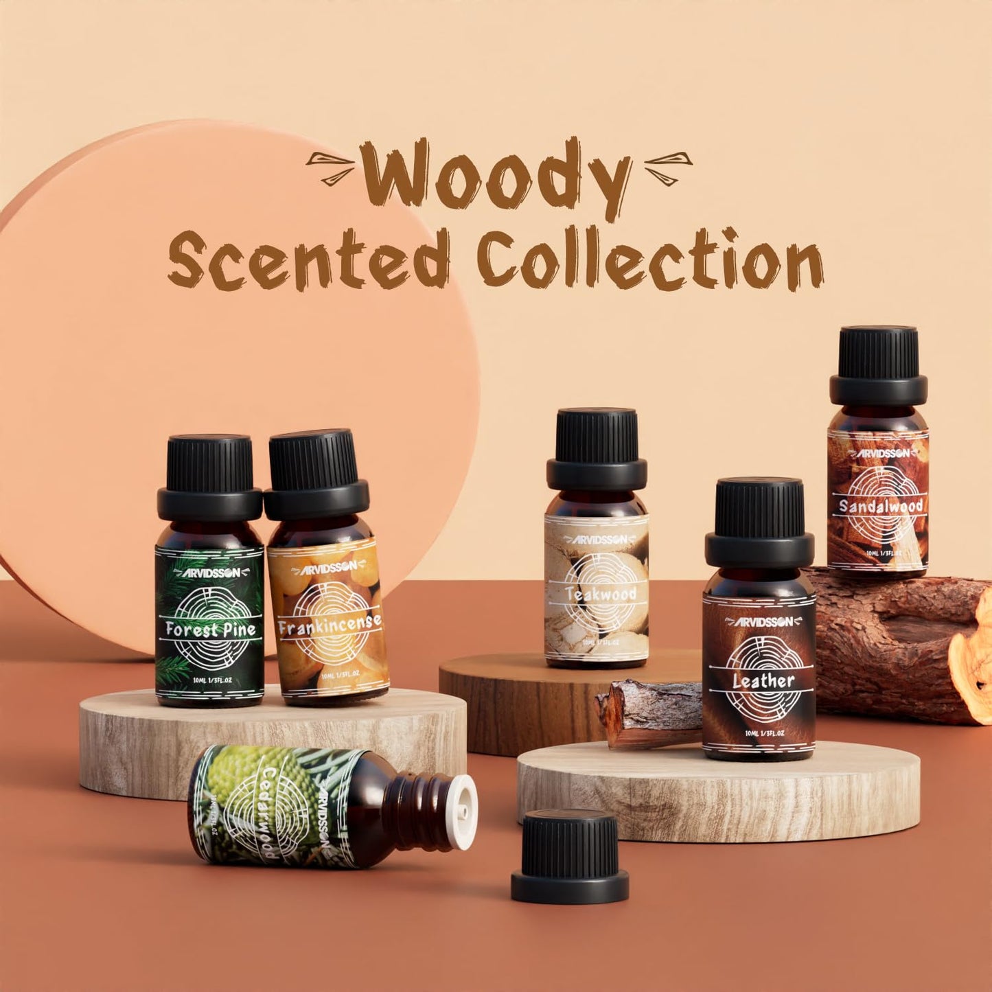 Woody Essential Oils Set | ARVIDSSON Woodsy Fragrance Oils for Candle Making