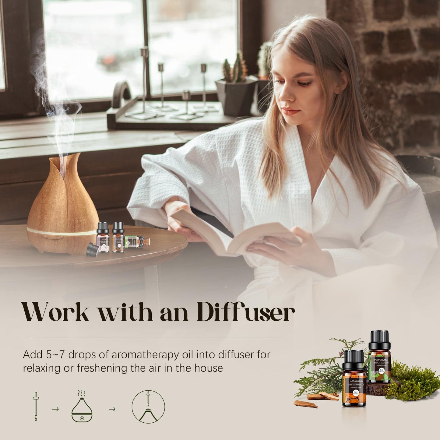 Woody & Herbal Essential Oils Set – 14 Fragrances for Diffusers & DIY Candles (5ml)