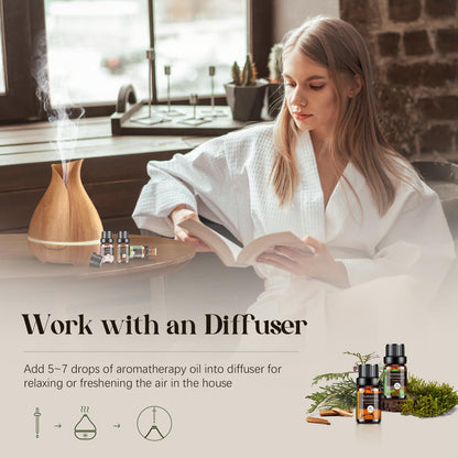 Woody & Herbal Essential Oils Set – 14 Fragrances for Diffusers & DIY Candles (5ml)