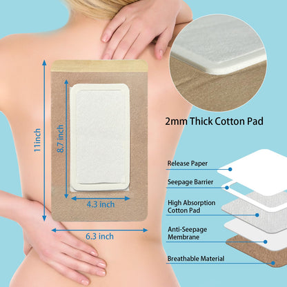 WOOWME 15 Pcs Large Castor Oil Pack Wrap – Disposable Patches for Abdomen/Leg/Back (11x6.3 in)
