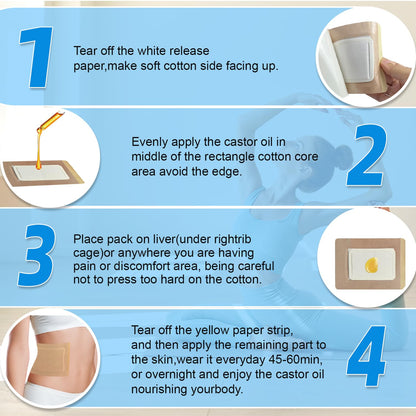 WOOWME 20 Pcs Castor Oil Patches - Disposable Pack Wrap for Leg, Back & Stomach (Oils Not Included)