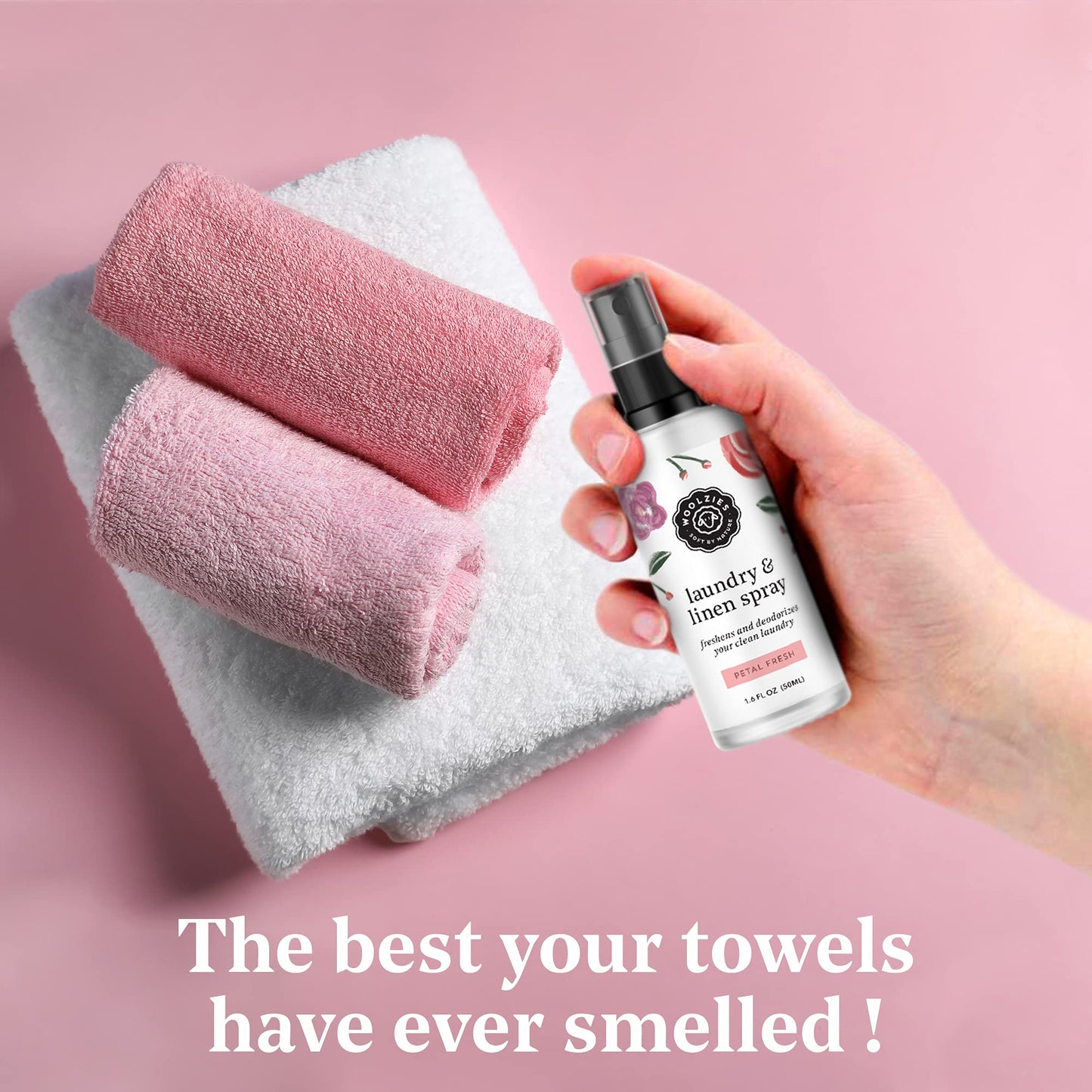 Woolzies Laundry Essential Oil Linen Spray Set – Still Breeze, Petal Fresh, Citrus Clean (50 ml)