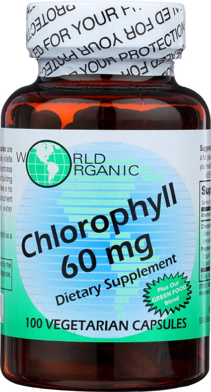 World Organic Chlorophyll 60mg, 100 Count – Dietary Supplement