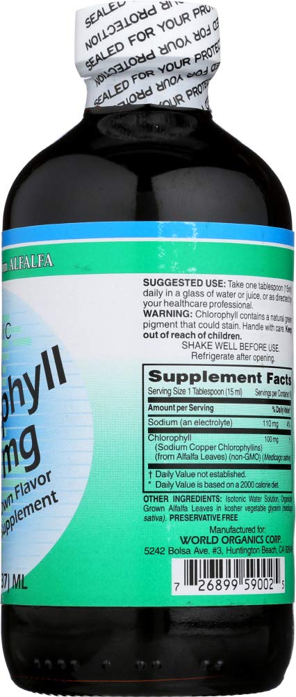 World Organics Chlorophyll Liquid 100 mg | 8 fl oz