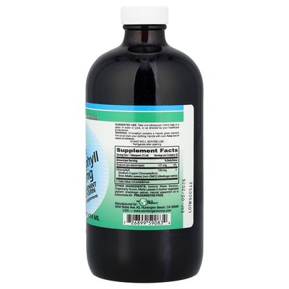 World Organics Liquid Chlorophyll with Spearmint – 16 Fl Oz