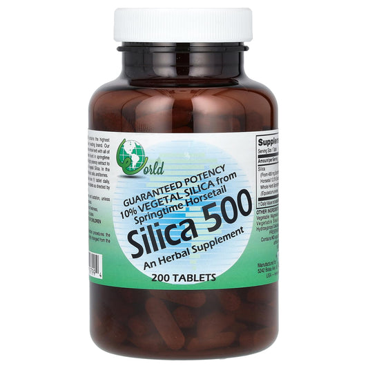 World Organics Silica 500Mg Tabs 200 | Silica Supplement BritishVita | Premium UK Vitamins & Wellness Supplements