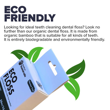 WorldFront Naturals Bamboo Dental Floss – Biodegradable & Plastic-Free (50m)