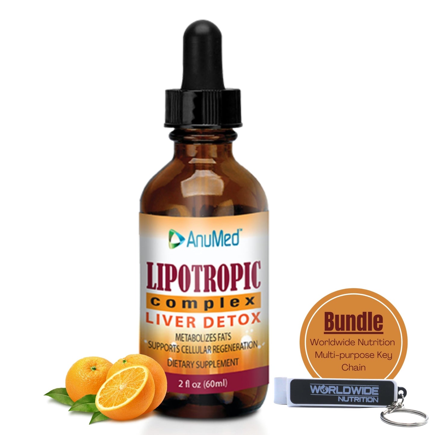 Anumed Lipotropic Drops 2oz – Folic Acid, B12, B6 | Non-GMO, Gluten Free, USA Made