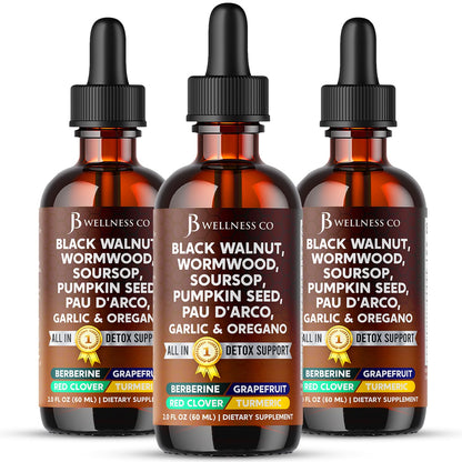 Wormwood Black Walnut Cleanse Drops – Gut Health Supplement 6 oz