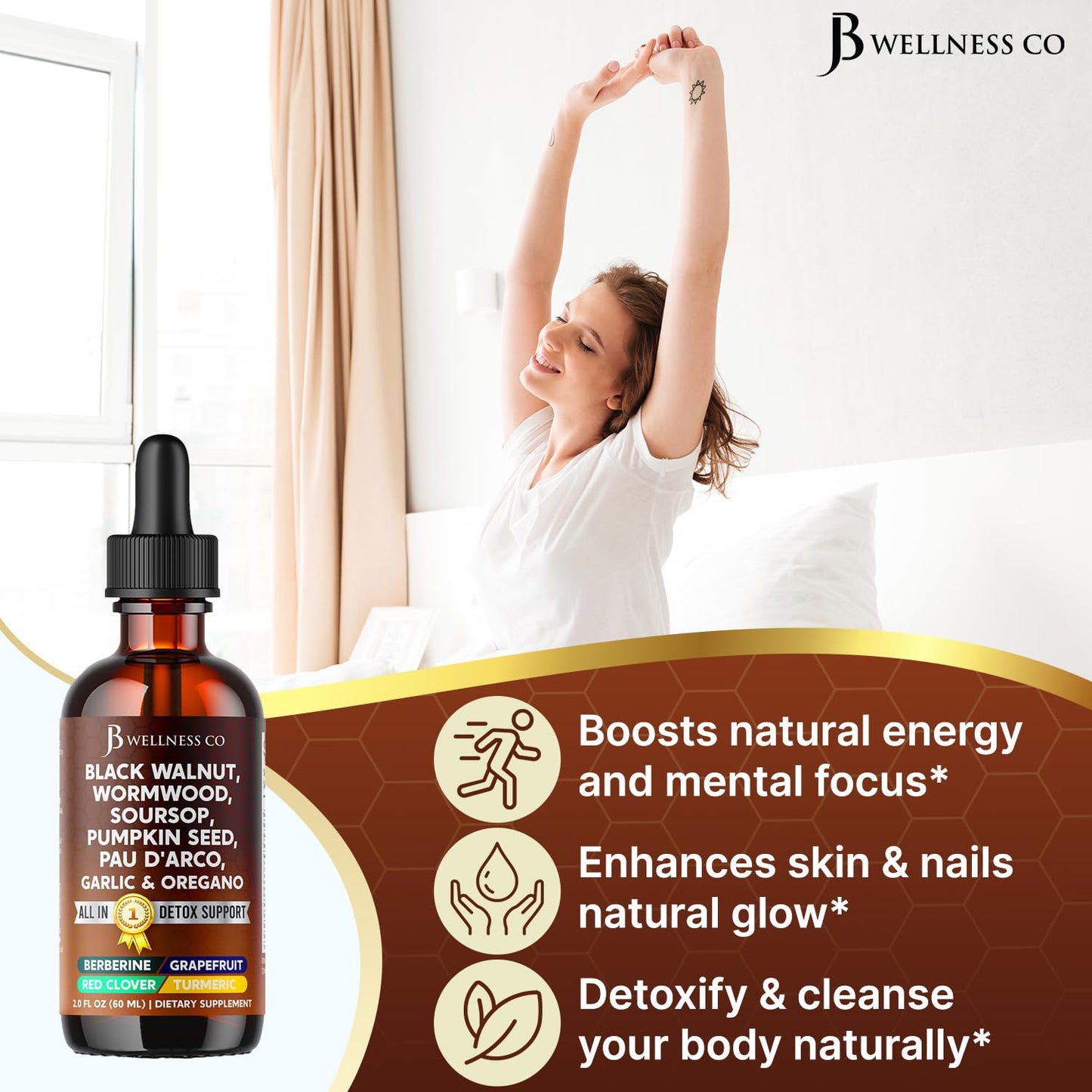 Wormwood Black Walnut Cleanse Drops – Gut Health Supplement 6 oz
