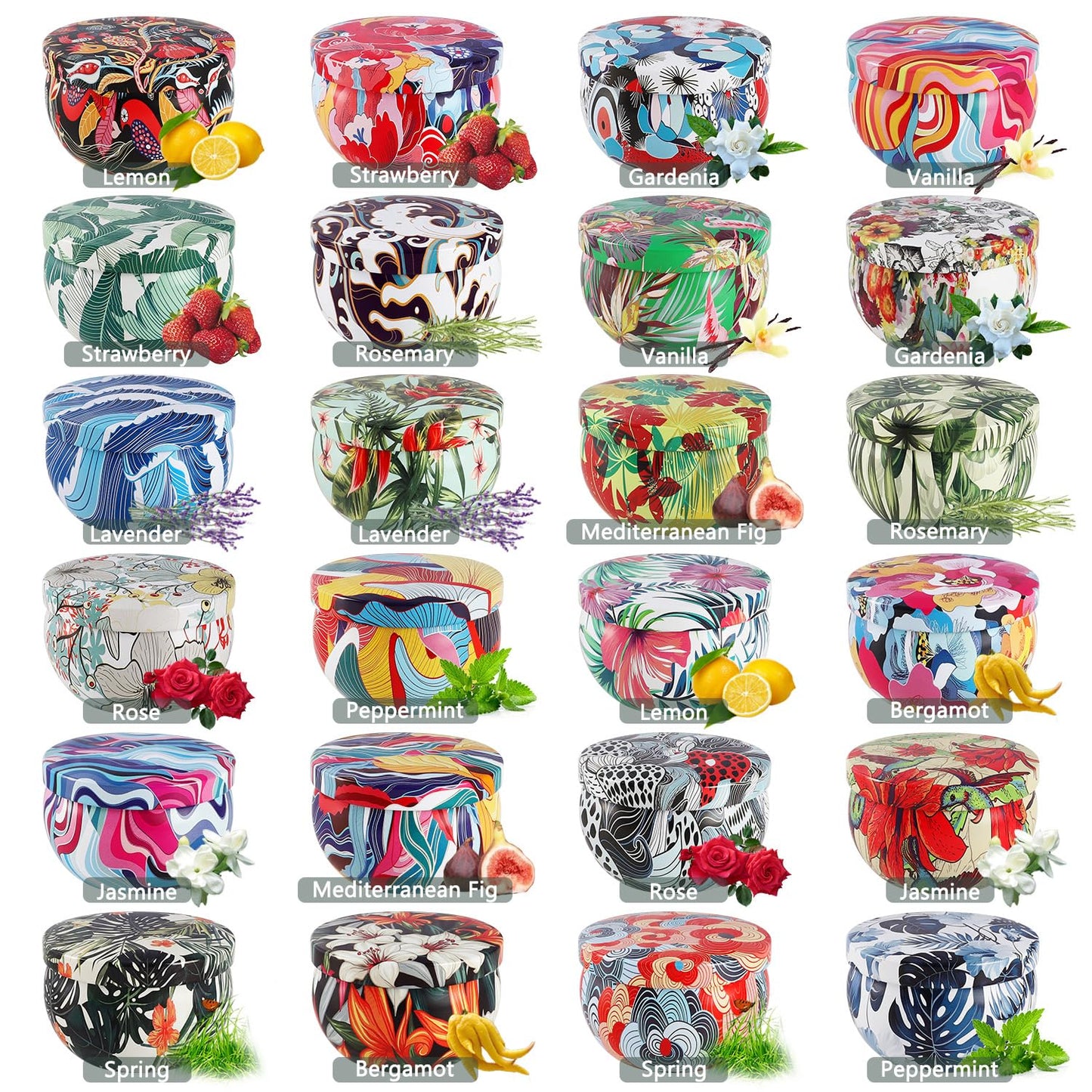 WPONSZU 24-Pack Scented Candles Gift Set – 2.5 oz Soy Wax Travel Tin Jars