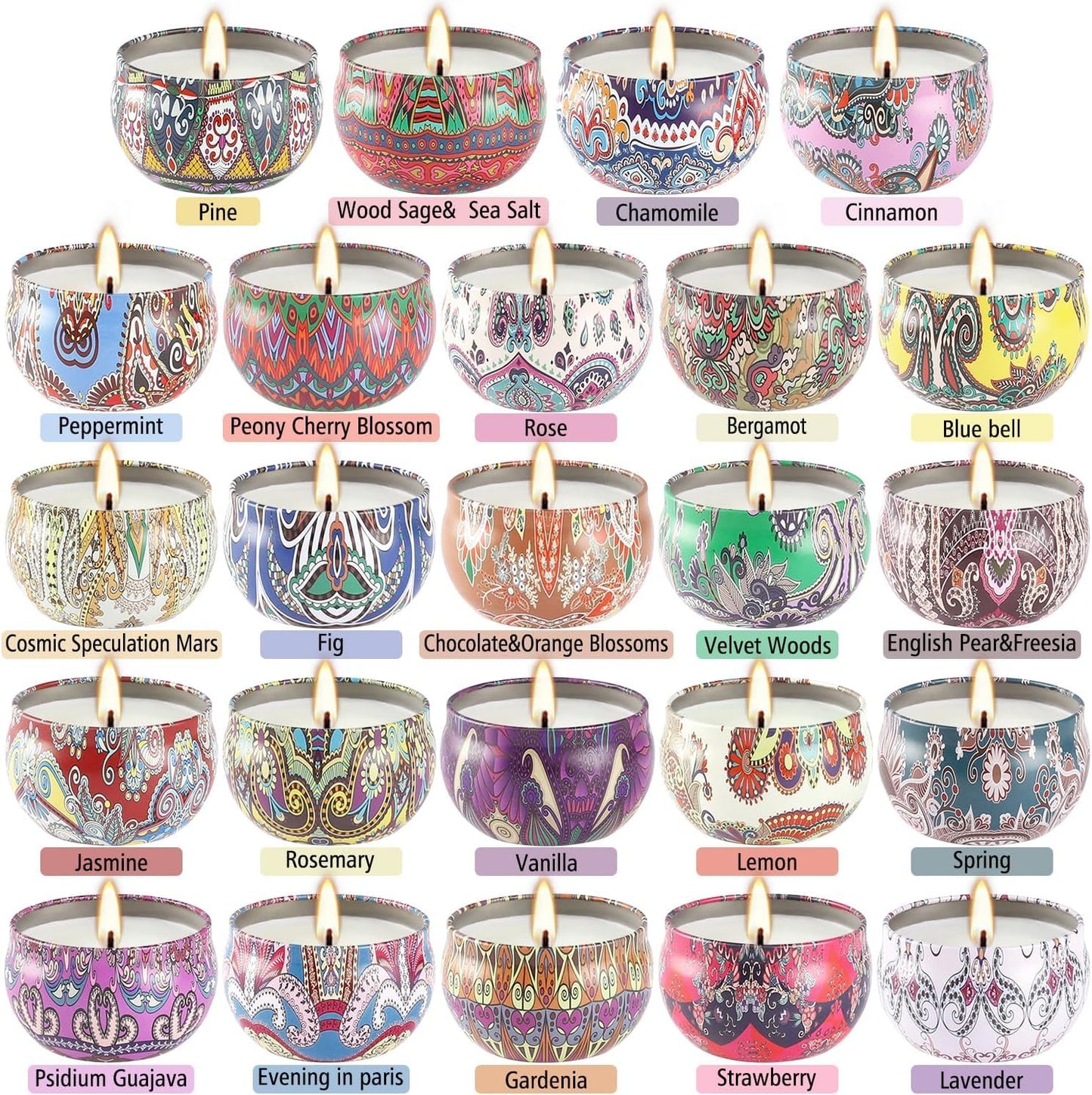 WPONSZU 24 Day Scented Candle Advent Calendar 2025 – Countdown to Christmas (24 Pack)