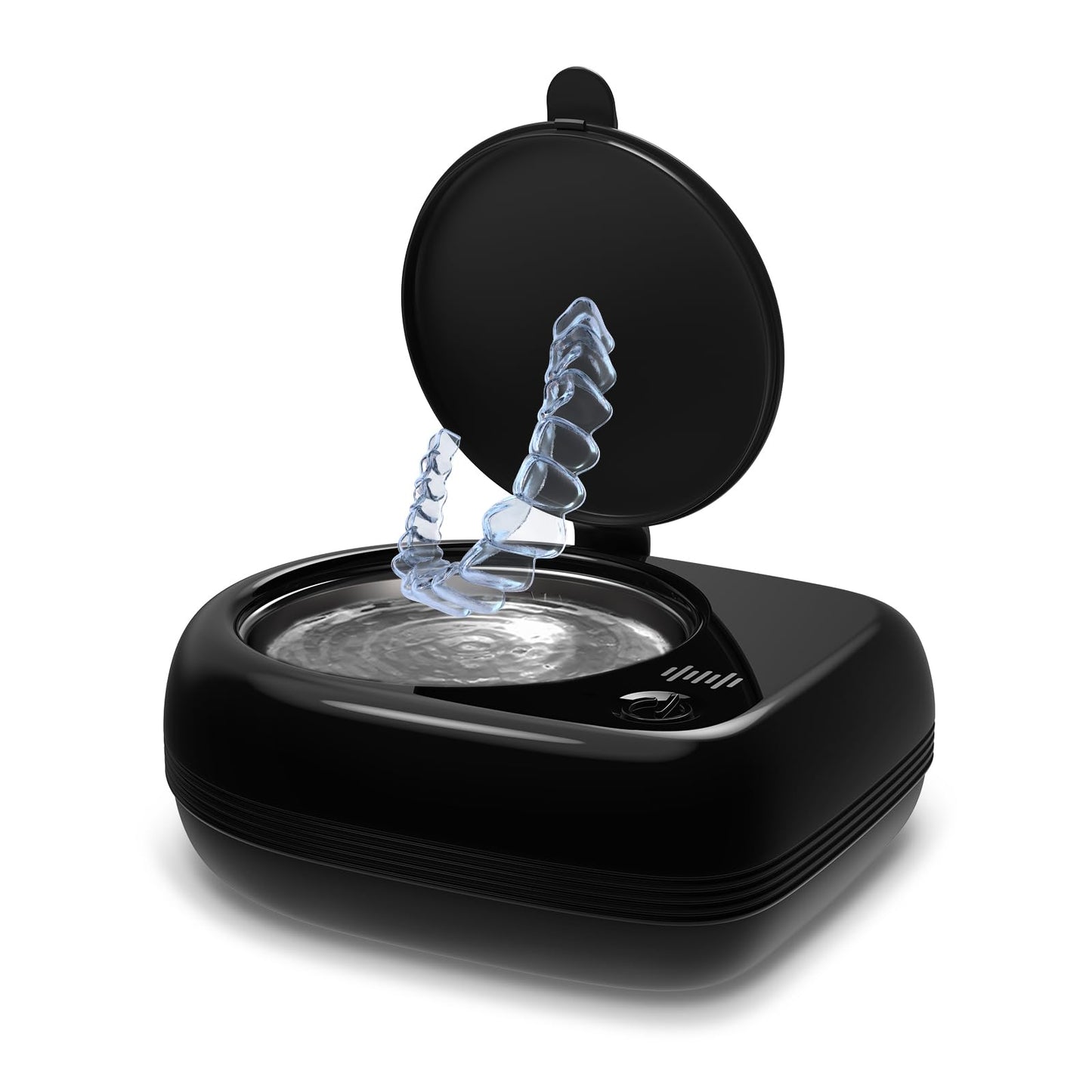 Wrklly Rechargeable Ultrasonic Retainer Cleaner Machine | 50kHz 1.9-inch Ultra-Thin Portable | Night Guard Aligners Jewelry | 6pcs Cleaner Tablets Included | Quick & Deep Clean Modes | Oral Dental Care