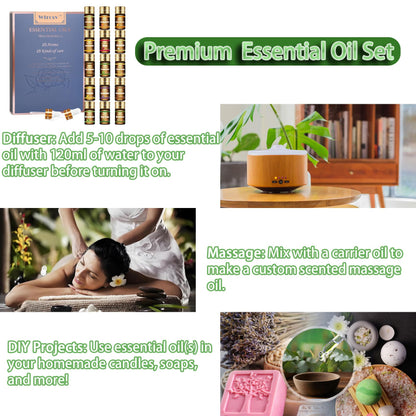 Wtrcsv Essential Oils Set – 15 Premium Blends for Diffusers & DIY