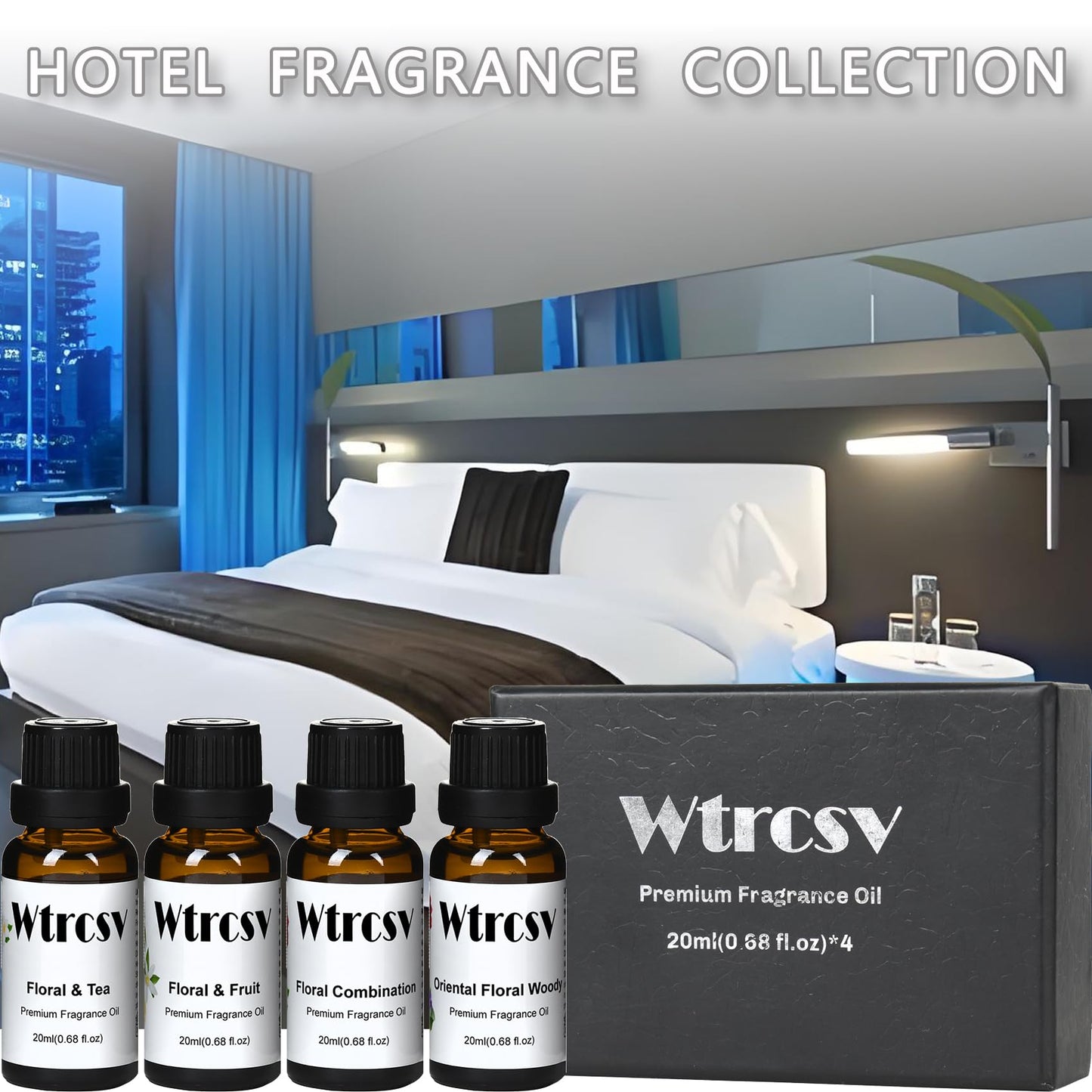 Wtrcsv Hotel Fragrance Oils Gift Set 4x20ml – Aromatherapy & DIY Scents