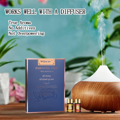 Wtrcsv Essential Oils Set – 15 Premium Blends for Diffusers & DIY