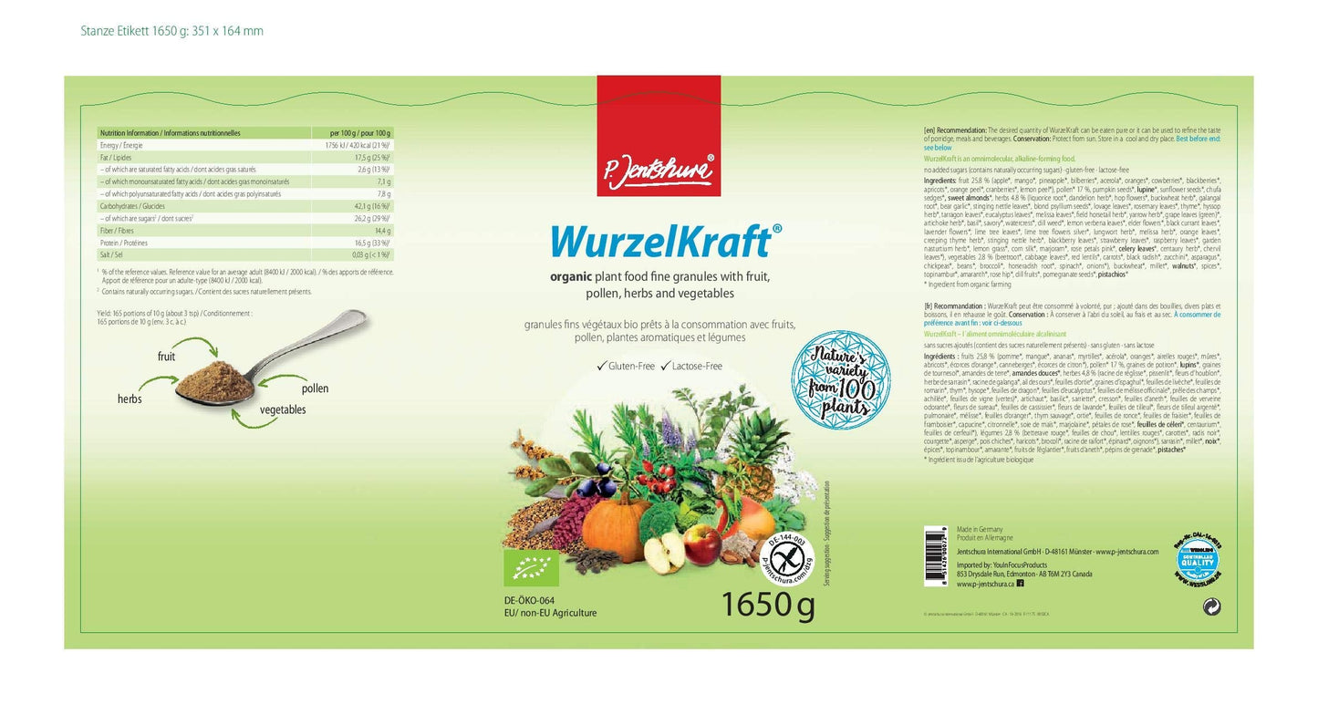 Dr. Jentschura's WurzelKraft – Alkaline Organic Super Food with 103 Herbs, 300g