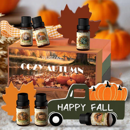 WUSEONY Fall Essential Oil Set - 6x10ml for Diffusers & Aromatherapy
