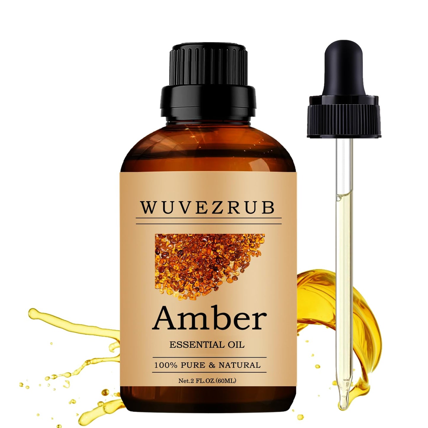Wuvezrub Amber Essential Oils 60ML – 100% Pure & Natural for Aromatherapy Diffusers (2 oz)