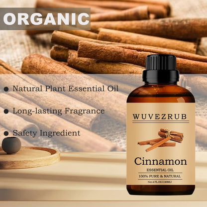 Wuvezrub Cinnamon Essential Oils 120ML – Pure & Natural for Aromatherapy Diffusers