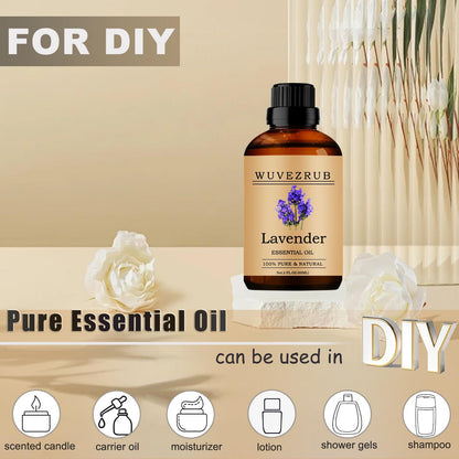 Wuvezrub Lavender Essential Oil 60ML | Pure & Natural for Aromatherapy Diffusers