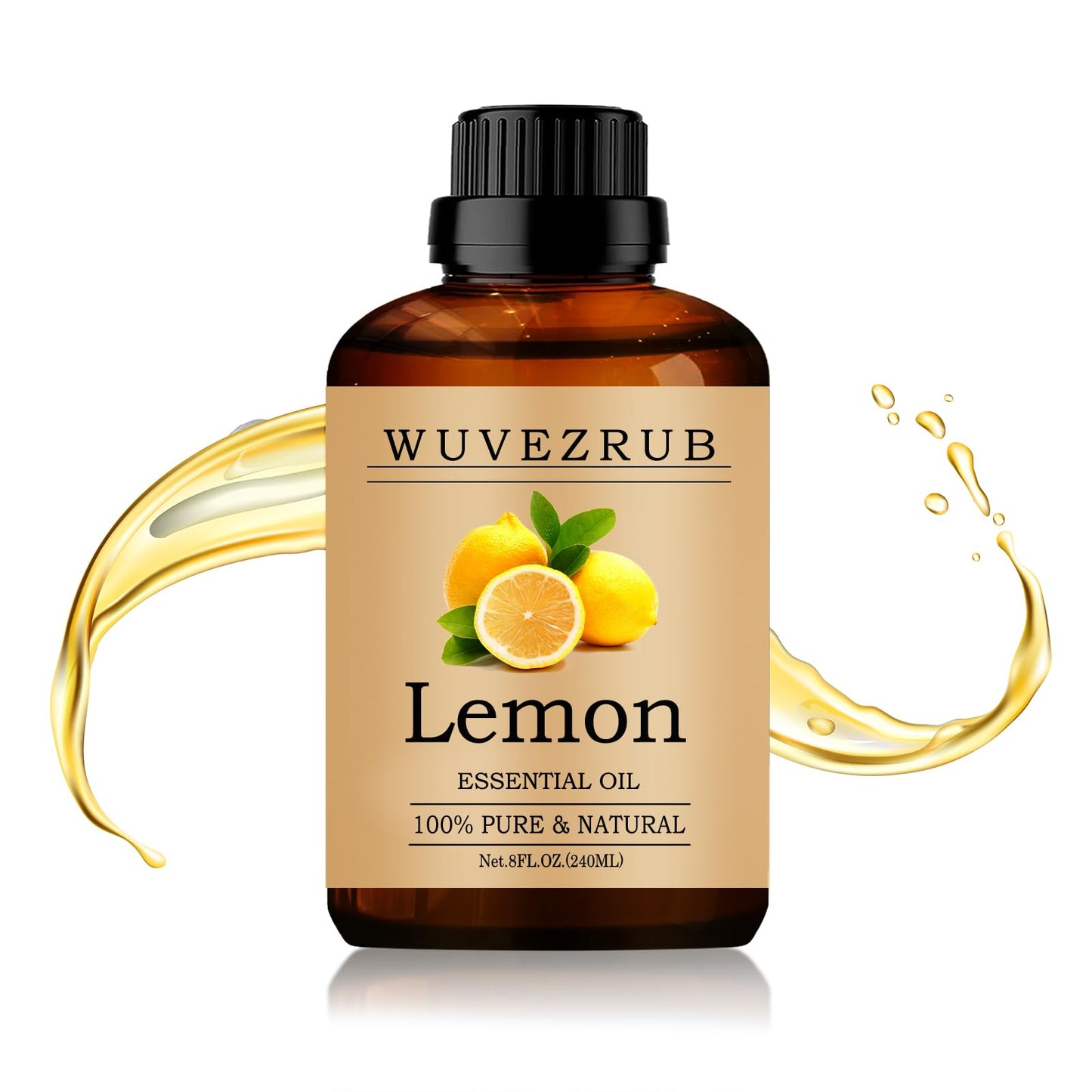 Wuvezrub Lemon Essential Oil 240ML (8 Fl Oz) — 100% Pure & Natural for Aromatherapy Diffuser