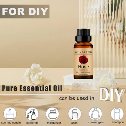 Wuvezrub Rose Essential Oil 10ML – Organic 100% Pure & Natural for Aromatherapy Diffuser