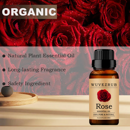 Wuvezrub Rose Essential Oil 10ML – Organic 100% Pure & Natural for Aromatherapy Diffuser