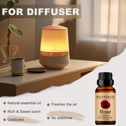 Wuvezrub Rose Essential Oil 10ML – Organic 100% Pure & Natural for Aromatherapy Diffuser