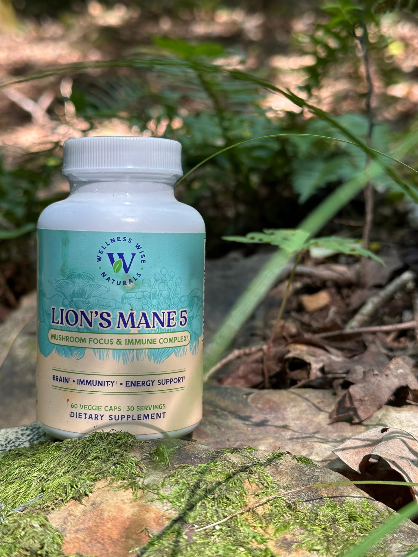 Wellness Wise Naturals Lion's Mane 5-Mushroom Complex – Focus & Immune Support | 60 Count