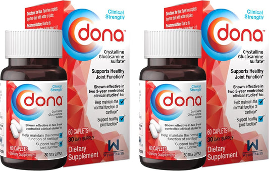 WynnPharm Dona Crystalline Glucosamine Sulfate 750 mg – Joint Health & Knee Comfort, 60 Count (2 Pack) BritishVita | Premium UK Vitamins & Wellness Supplements