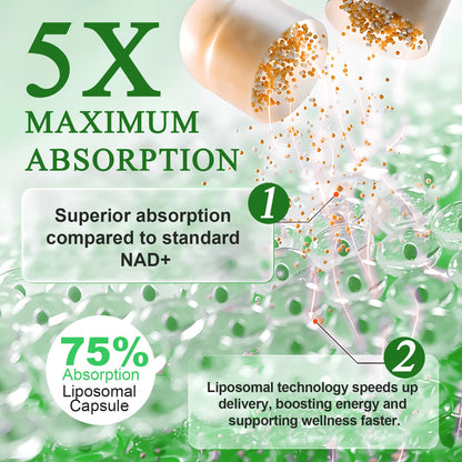 Xaarty 2Pack NAD Supplement – 910mg Liposomal NAD for Women & Men, 240 Capsules