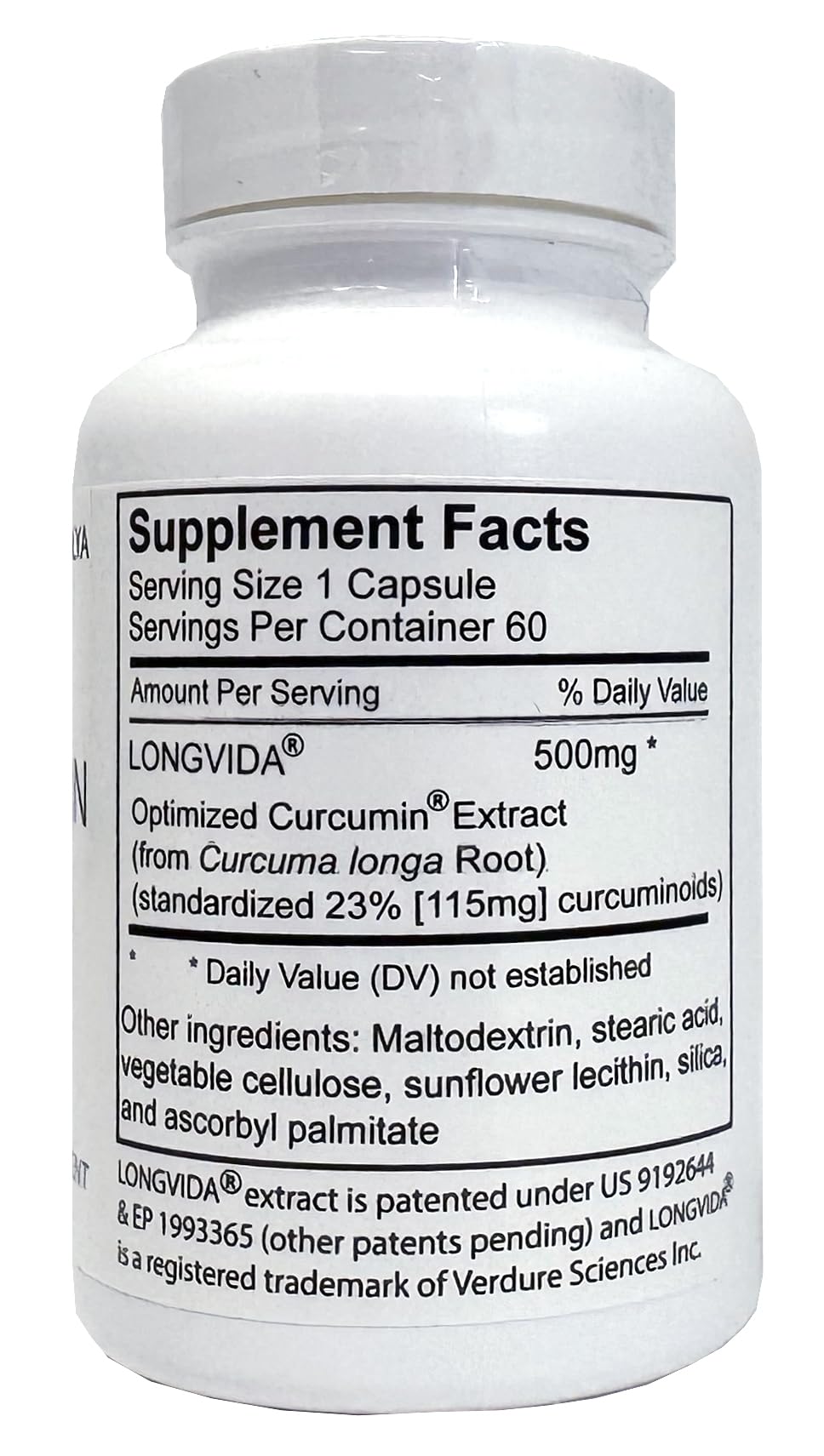 Xalya Longvida Curcumin 500 mg – 60 Capsules | High Absorption, 285x Bioavailable, Non-GMO, Vegan & Gluten Free