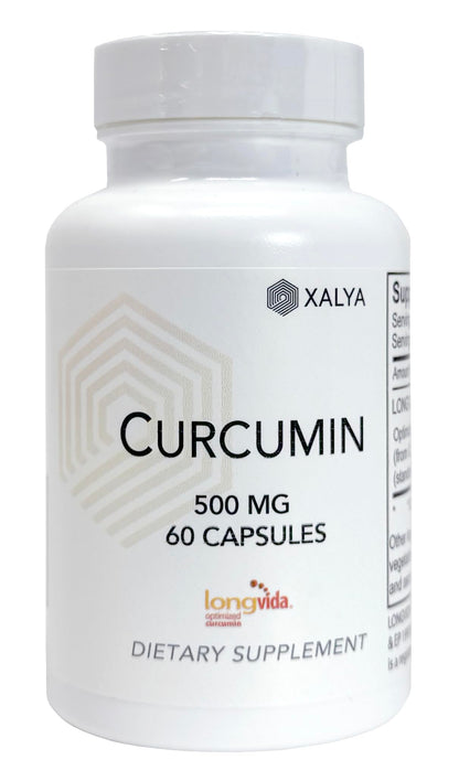 Xalya Longvida Curcumin 500 mg – 60 Capsules | High Absorption, 285x Bioavailable, Non-GMO, Vegan & Gluten Free