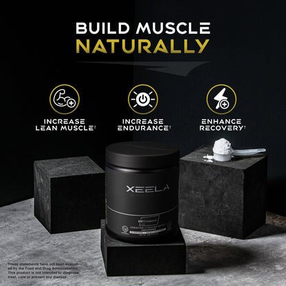 XEELA Creatine for Lean Muscle Gain – Unflavored, 60 Servings | Creapure, Vegan