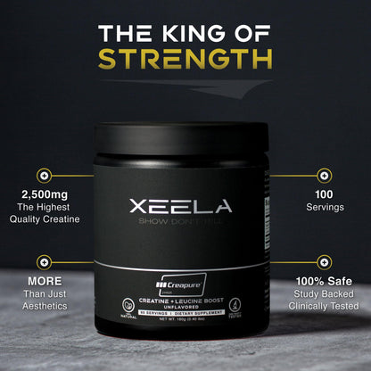 XEELA Creatine for Lean Muscle Gain – Unflavored, 60 Servings | Creapure, Vegan